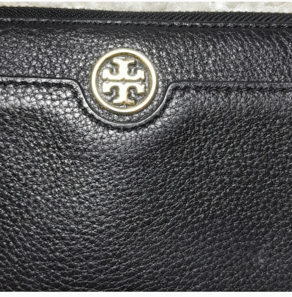 TORY BURCH Black Leather Zip Around Wallet LANDON CONTINENTAL - Picture 6 of 12